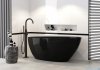 Besco Goya black 160x70cm wanna wolnostojąca konglomeratowa czarna #WMD-160-GB